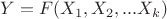 $Y=F(X_1,X_2,...X_k)$