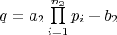 $q=a_2\prod\limits_{i=1}^{n_2} p_i+b_2$