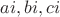 $ai,bi,ci$