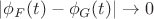 $|\phi_F(t)-\phi_G(t)|\to0$