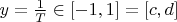 $y=\frac1T\in[-1,1]=[c,d]$