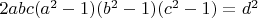 $2abc(a^2-1)(b^2-1)(c^2-1)=d^2$