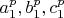 $a_1^p,b^p_1,c_1^p$