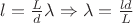 $l=\frac{L}{d} \lambda \Rightarrow \lambda = \frac{ld}{L}$