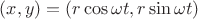 $(x,y)=(r\cos\omega t,r\sin\omega t)$
