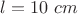 $l=10\ cm$