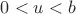 $0<u<b$