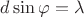 $d\sin\varphi = \lambda$