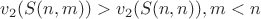 $v_2(S(n,m))>v_2(S(n,n)), m<n$
