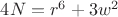 $4N=r^6+3w^2$