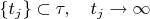 $\{t_j\}\subset \tau,\quad t_j\to\infty$