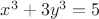 $x^3+3y^3=5$