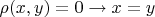 $\rho(x,y)=0 \to x=y$