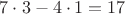 $7\cdot 3-4\cdot 1=17$