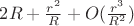 $2R+\frac{r^2}{R}+O(\frac{r^3}{R^2})$