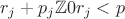 $r_j+p_j\mathbb{Z} 0 \leqlsant r_j <p$