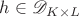 $h\in\mathscr D_{K\times L}$