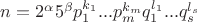 $n=2^{\alpha}5^{\beta}p_1^{k_1}...p_m^{k_m}q_1^{l_1}...q_s^{l_s}$ $n=2^{\alpha}5^{\beta}p_1^{k_1}...p_m^{k_m}q_1^{l_1}...q_s^{l_s}$