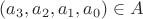 $(a_3, a_2, a_1, a_0)\in A$