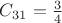 $C_{31}= \frac{3}{4}$