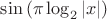 $\sin{(\pi \log_2{|x|})}$