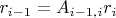 $r_{i-1}=A_{i-1,i}r_{i}$