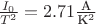 ${I_0 \over T^2} = 2.71 \frac {\text{A}} {\text{K}^2}$ ${I_0 \over T^2} = 2.71 \frac {\text{A}} {\text{K}^2}$