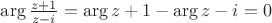 $\arg \frac {z+1} {z-i} = \arg {z+1} - \arg {z - i} = 0$