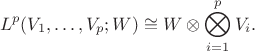 $$L^p(V_1, \ldots, V_p; W) \cong W \otimes \bigotimes_{i = 1}^p V_i.$$