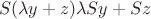 $$
S(\lambda y + z ) \eq \lambda Sy + Sz
$$