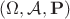 $(\Omega, \mathcal{A}, \mathbf{P}) $