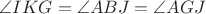 $\angle{IKG}=\angle{ABJ}=\angle{AGJ}$