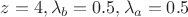 $z=4, \lambda_b=0.5, \lambda_a=0.5$
