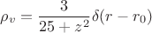 $$\rho_v=\frac{3}{25+z^2}\delta(r-r_0)$$