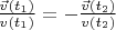 $\frac{\vec{v}(t_1)} {v(t_1)} = -\frac{\vec{v}(t_2)} {v(t_2)}$