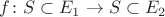 $f\colon S\subset E_{1}\rightarrow S\subset E_{2}$