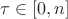$\tau\in[0,n]$