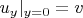 $u_y|_{y=0}=v$