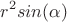 $$r^2 sin(\alpha)$$