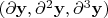 $(\partial\mathbf y, \partial^2\mathbf y, \partial^3\mathbf y)$