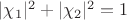 $|\chi_1|^2 + | \chi_2|^2=1$