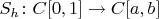 $S_h\colon C[0,1]\to C[a,b]$