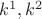 $k^1,k^2$