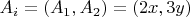 $A_i=(A_1,A_2)=(2x,3y)$