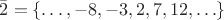 $\bar 2=\{\ldots,-8,-3,2,7,12,\ldots\}$