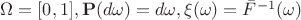 $\Omega = [0,1], \mathbf{P}(d\omega) = d\omega, \xi(\omega) = \bar F^{-1}(\omega)$