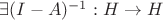 $\exists(I-A)^{-1}:H\to H$