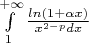$\int\limits_1^{+\infty }{\frac{{ln(1+\alpha x)}}{{x^{2-p}}dx}$