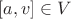 $[a,v]\in V$