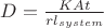 $D=\frac{KAt}{rl_{system}}$